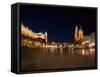 A Night View of the Market Square in Krakow, Poland-Bartkowski-Framed Stretched Canvas