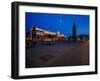 A Night View of the Market Square in Krakow, Poland-Bartkowski-Framed Photographic Print