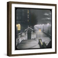 A Night View of Victoria Embankment-null-Framed Photographic Print