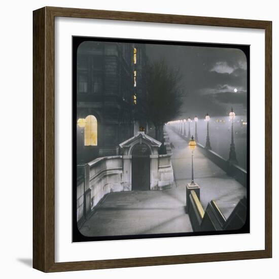 A Night View of Victoria Embankment-null-Framed Photographic Print