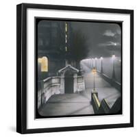 A Night View of Victoria Embankment-null-Framed Photographic Print