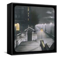 A Night View of Victoria Embankment-null-Framed Stretched Canvas