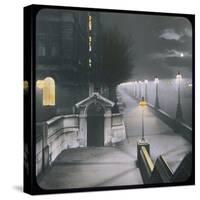 A Night View of Victoria Embankment-null-Stretched Canvas