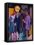 A Nightime Streetscene; Nachtiliches Strassenbild-Ernst Ludwig Kirchner-Framed Stretched Canvas