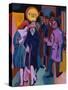 A Nightime Streetscene; Nachtiliches Strassenbild-Ernst Ludwig Kirchner-Stretched Canvas