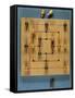 A Nine Man's Morris Board, with Pegs-null-Framed Stretched Canvas