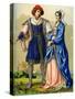 A Noble French Couple at the End of the 15th Century-Edward May-Stretched Canvas