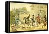 'A noble hunting party'-Thomas Rowlandson-Framed Stretched Canvas