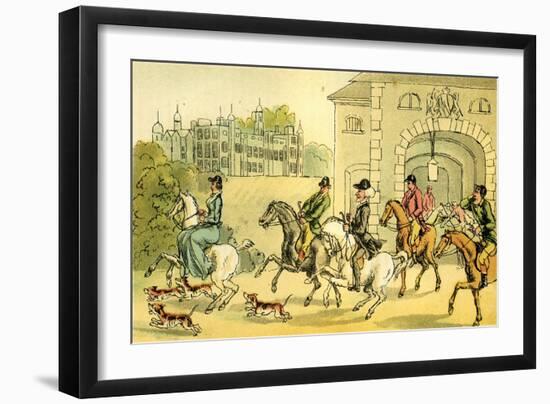 'A noble hunting party'-Thomas Rowlandson-Framed Giclee Print