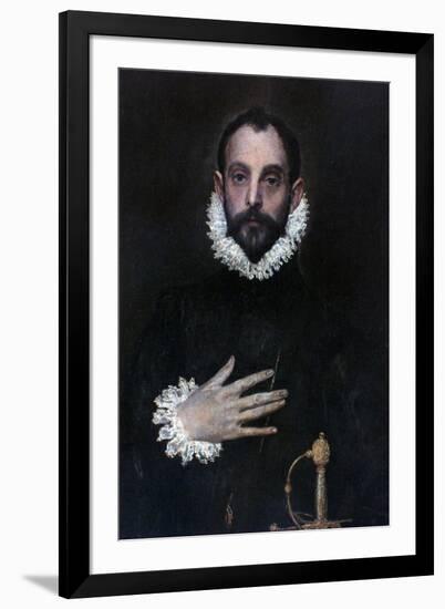 A Nobleman with His Hand on His Chest, C1577-1584-El Greco-Framed Giclee Print