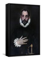 A Nobleman with His Hand on His Chest, C1577-1584-El Greco-Framed Stretched Canvas