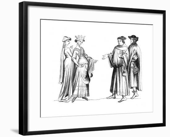 A Noblewoman, Servant and Member of the Bourgeoisie, 14th Century-null-Framed Giclee Print