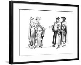 A Noblewoman, Servant and Member of the Bourgeoisie, 14th Century-null-Framed Giclee Print