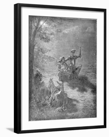 A Nocturnal Discourse, from 'Don Quixote De La Mancha' by Miguel Cervantes (1547-1616) Engraved…-Gustave Doré-Framed Giclee Print