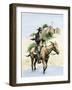 A Nomadic Preacher Riding on a Mule from Camp to Camp. Colour Engraving of the 19Th Century-null-Framed Giclee Print