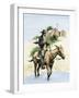 A Nomadic Preacher Riding on a Mule from Camp to Camp. Colour Engraving of the 19Th Century-null-Framed Giclee Print