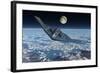 A North American B-2 Spirit Stealth Bomber Flying at High Altitude-Stocktrek Images-Framed Art Print