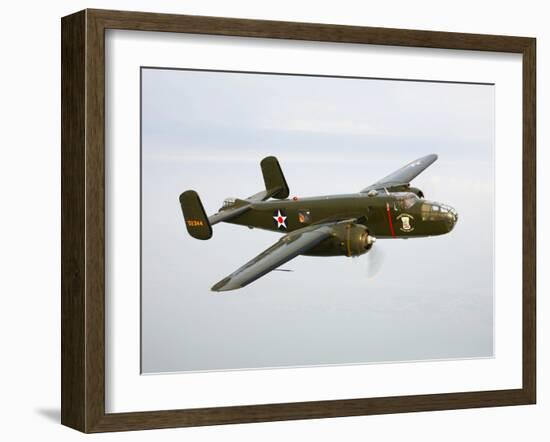 A North American B-25 Mitchell in Flight-Stocktrek Images-Framed Photographic Print