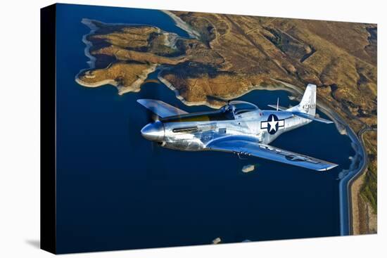 A North American P-51D Mustang Flying Near Chino, California-null-Stretched Canvas