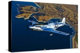 A North American P-51D Mustang Flying Near Chino, California-null-Stretched Canvas