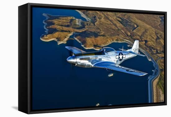 A North American P-51D Mustang Flying Near Chino, California-null-Framed Stretched Canvas
