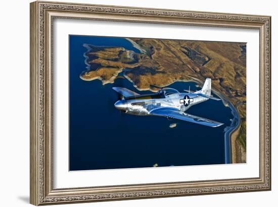 A North American P-51D Mustang Flying Near Chino, California-null-Framed Photographic Print