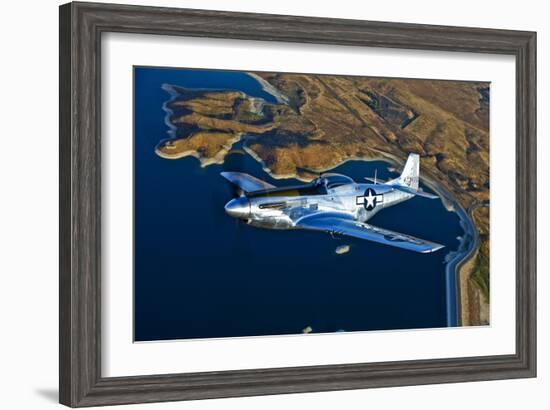 A North American P-51D Mustang Flying Near Chino, California-null-Framed Photographic Print