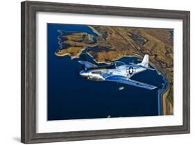 A North American P-51D Mustang Flying Near Chino, California-null-Framed Photographic Print