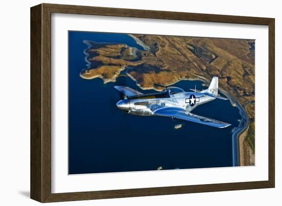 A North American P-51D Mustang Flying Near Chino, California-null-Framed Photographic Print