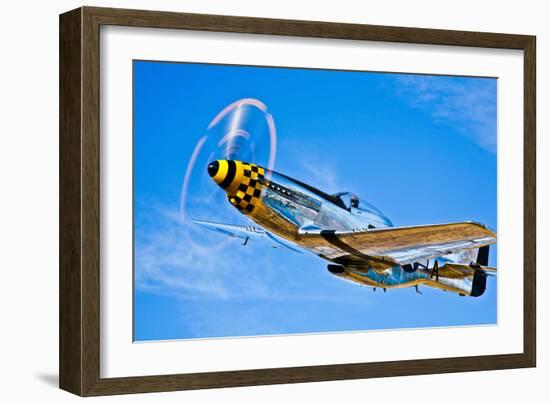 A North American P-51D Mustang in Flight Near Chino, California-null-Framed Photographic Print