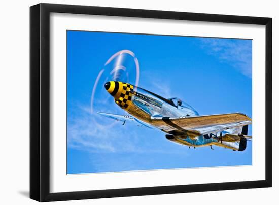 A North American P-51D Mustang in Flight Near Chino, California-null-Framed Photographic Print