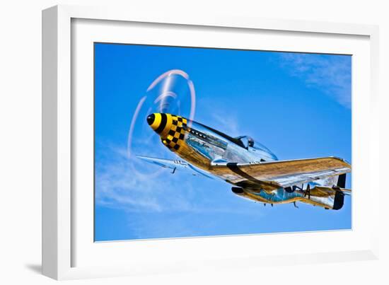 A North American P-51D Mustang in Flight Near Chino, California-null-Framed Photographic Print