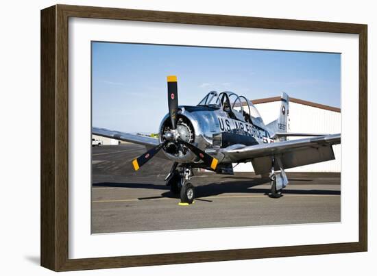 A North American T-28 Trojan Military Trainer Aircraft-null-Framed Photographic Print