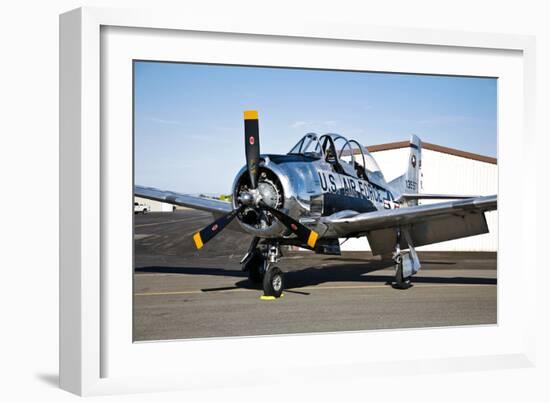 A North American T-28 Trojan Military Trainer Aircraft-null-Framed Photographic Print