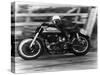 A Norton in Action in the Isle of Man TT, 1950-null-Stretched Canvas