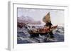 A Norwegian Fishing Boat, Near Bergen-Hans Dahl-Framed Giclee Print