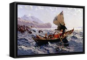 A Norwegian Fishing Boat, Near Bergen-Hans Dahl-Framed Stretched Canvas