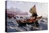 A Norwegian Fishing Boat, Near Bergen-Hans Dahl-Stretched Canvas