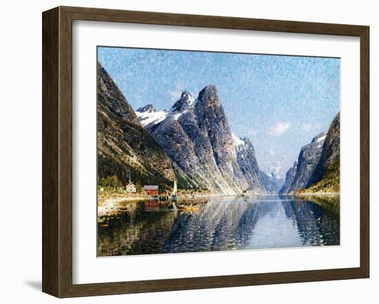 A Norweigan Fjord Scene-Adelsteen Normann-Framed Giclee Print