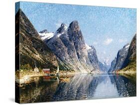 A Norweigan Fjord Scene-Adelsteen Normann-Stretched Canvas