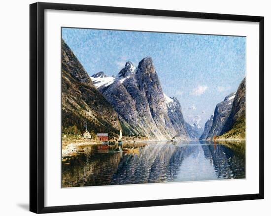 A Norweigan Fjord Scene-Adelsteen Normann-Framed Giclee Print