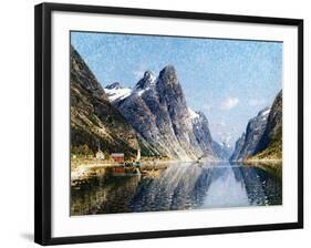 A Norweigan Fjord Scene-Adelsteen Normann-Framed Giclee Print