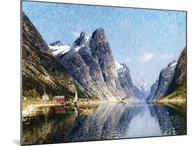 A Norweigan Fjord Scene-Adelsteen Normann-Mounted Giclee Print