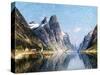 A Norweigan Fjord Scene-Adelsteen Normann-Stretched Canvas