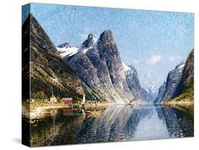 A Norweigan Fjord Scene-Adelsteen Normann-Stretched Canvas