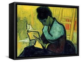 A Novel Reader-Vincent van Gogh-Framed Stretched Canvas