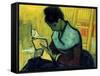 A Novel Reader-Vincent van Gogh-Framed Stretched Canvas