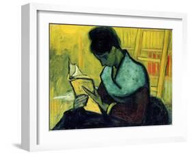 A Novel Reader-Vincent van Gogh-Framed Giclee Print