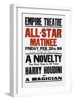 A Novelty, The First in 20 Years, Harry Houdini as a Magician-null-Framed Art Print