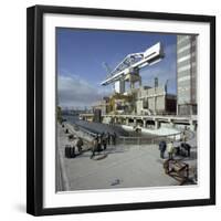 A Nuclear Submarine Berthing at Devonport Docks, Plymouth, Devon, 1980-Michael Walters-Framed Photographic Print